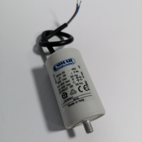 Condensateur permanent 20µf sortie câble souple tension 450V Maximum