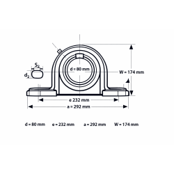 Palier semelle UCP216 - Fonte - Diamètre 80mm - Autoaligneur