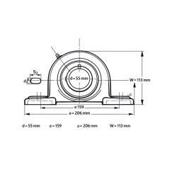 Palier UCP210 à semelle - Fonte - Diamètre 50mm - Autoaligneur
