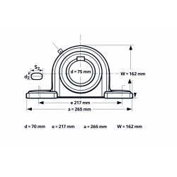 Palier UCP215 à semelle - Fonte - Diamètre 75mm - Autoaligneur